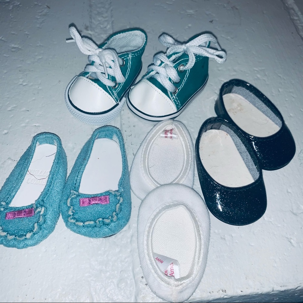 Set of 4 18” doll shoes, fit American Girl Dolls